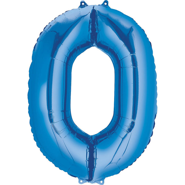 Giant Blue Number 0 Balloon