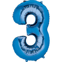 Giant Blue Number 3 Balloon