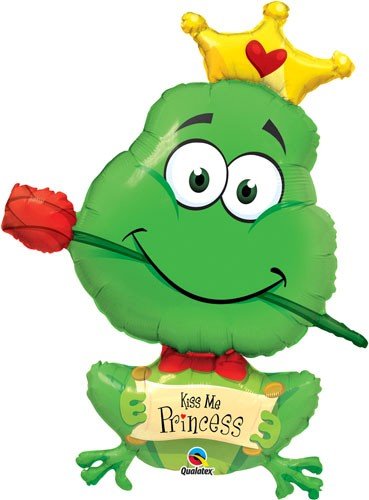 Giant Frog Foil Balloon Kiss Me Princess