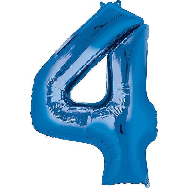 Giant Blue Number 4 Balloon