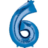 Giant Blue Number 6 Balloon