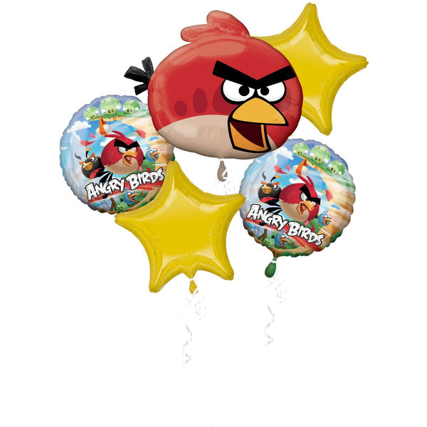 Angry Birds Birthday Balloons Bouquet 5pc