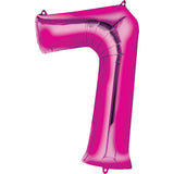 Giant Hot Pink Number 7 Balloon
