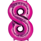 Giant Hot Pink Number 8 Balloon