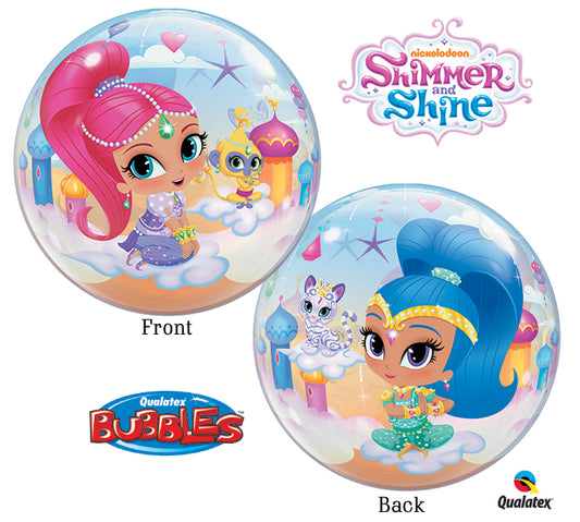 22" Shimmer and Shine Birthday BUBBLE Balloon