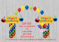 Sesame Street Elmo Birthday Balloon Arch Columns, Cake Table, Gift Table, DIY KIT Party Supplies