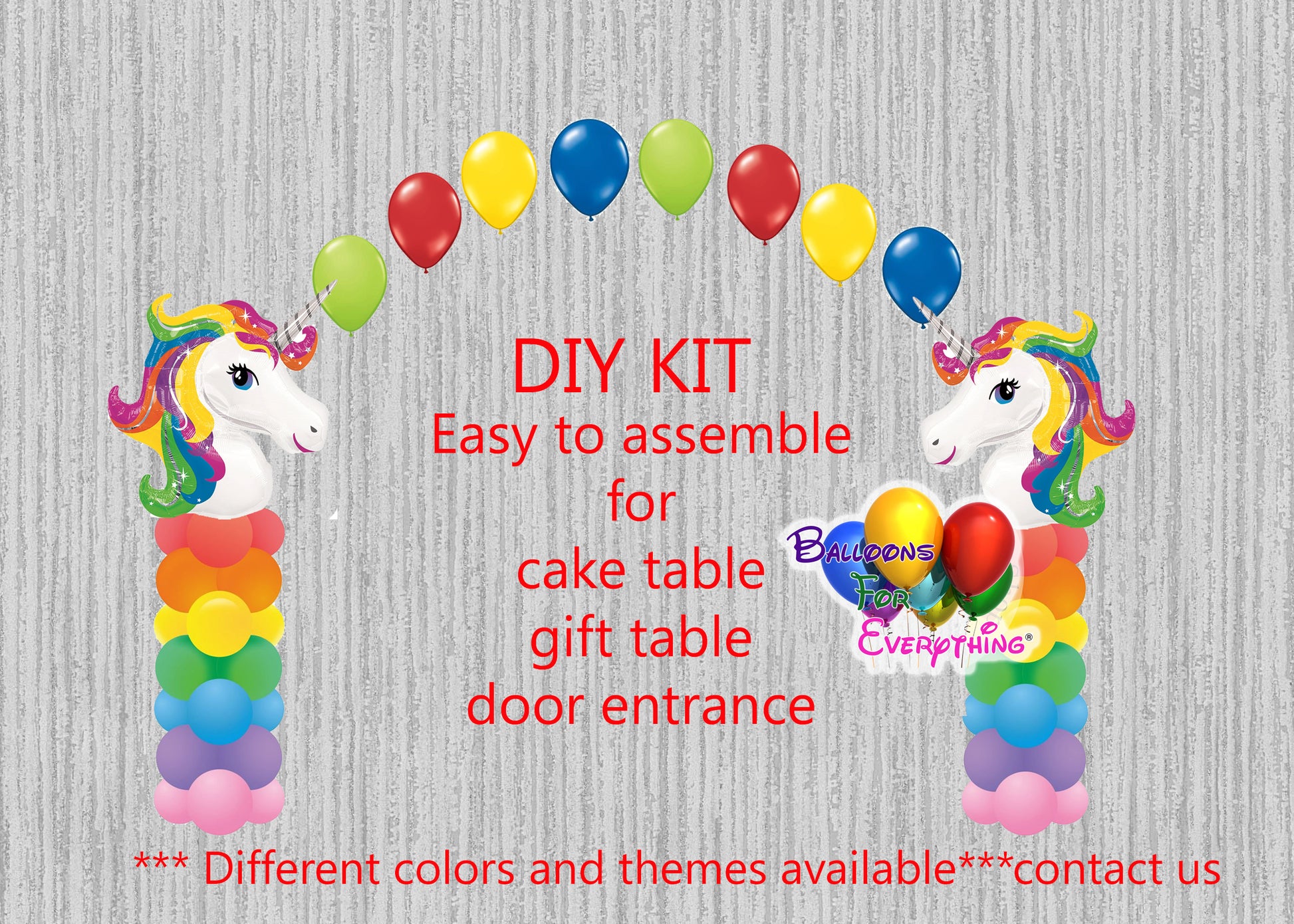 Unicorn Birthday Balloon Columns with Arch Party Decorations 