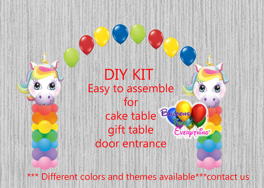 Unicorn Birthday Party Balloon Columns Arch Decorations 