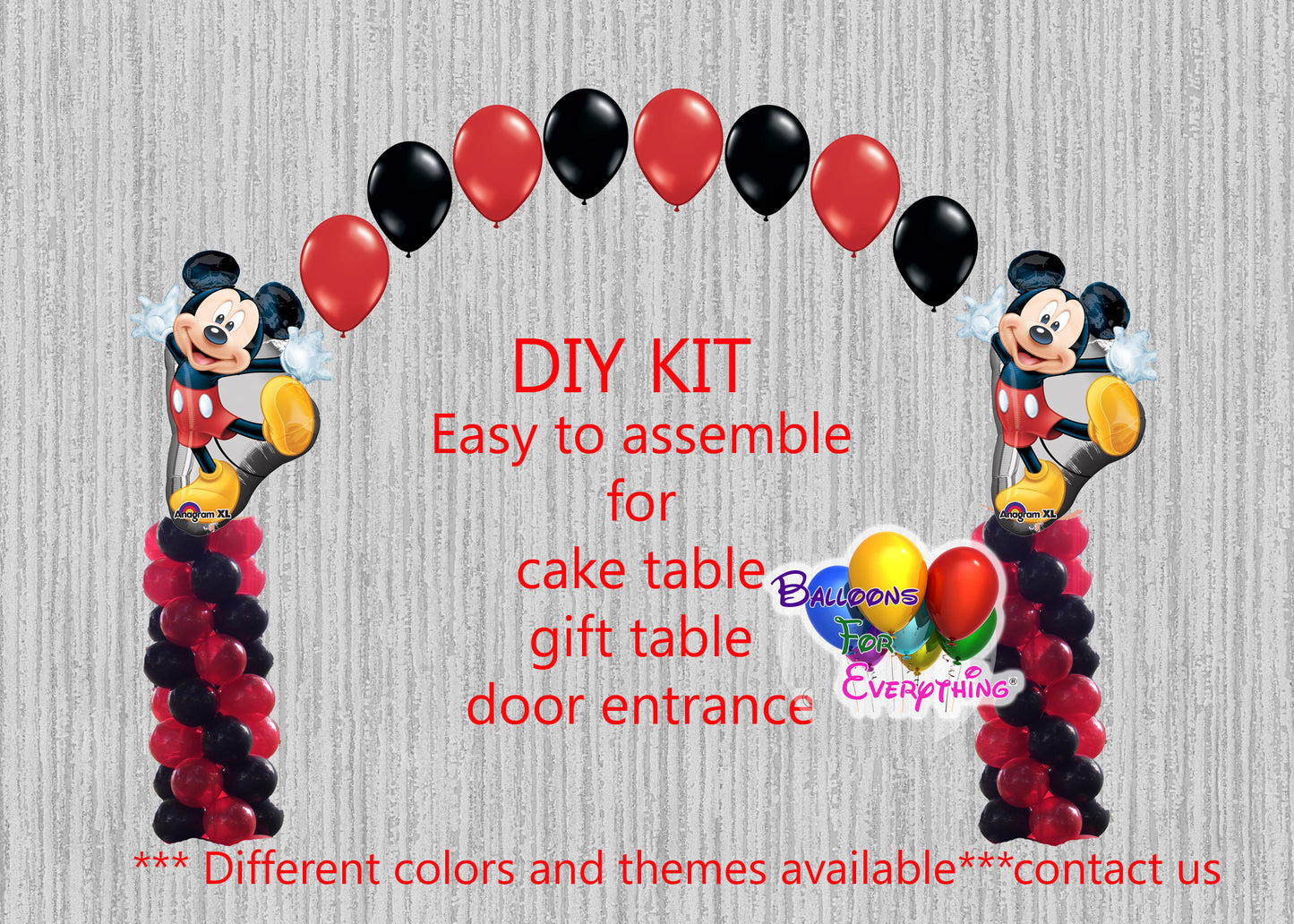 Disney Mickey Birthday Balloon Decorations Arch Columns 