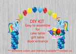 My Little Pony Rainbow Dash Birthday Balloon Arch Columns, Cake Table, Gift Table, DIY KIT Party