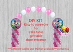 Pink Minnie Mouse Birthday Balloon Arch Columns, Cake Table, Gift Table, DIY KIT Party
