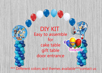 Sonic the Hedgehog Birthday Balloon Arch, Columns Party Decor, Cake Table, DIY KIT Party Supplies