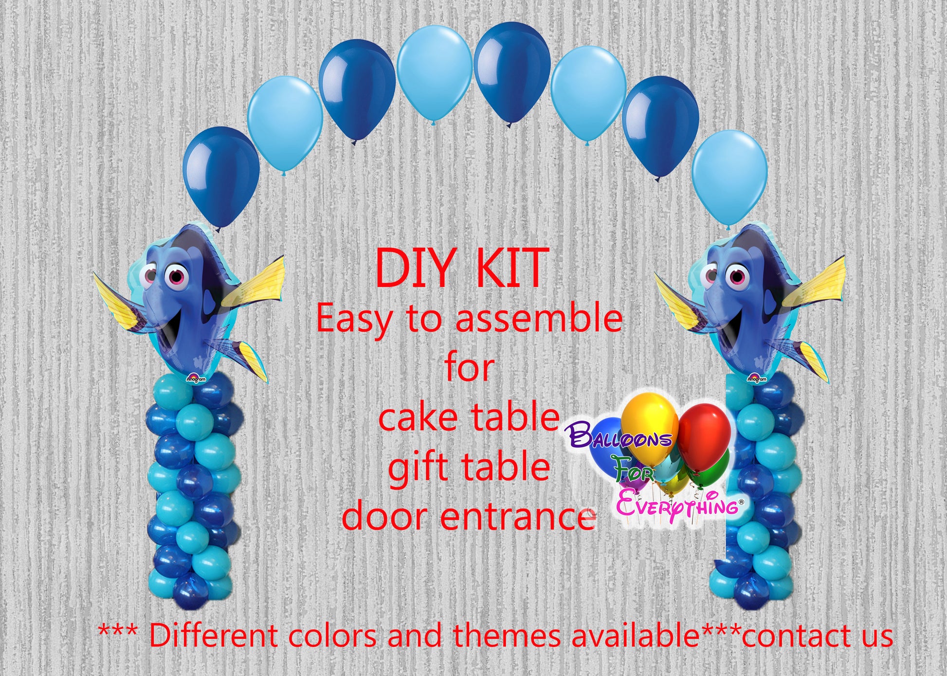 Disney Finding Dory Birthday Balloons Arch Columns 