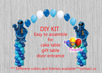 Cookie Monster Birthday Balloon Arch Columns, Sesame Street Cake Table, Gift Table, DIY KIT Party