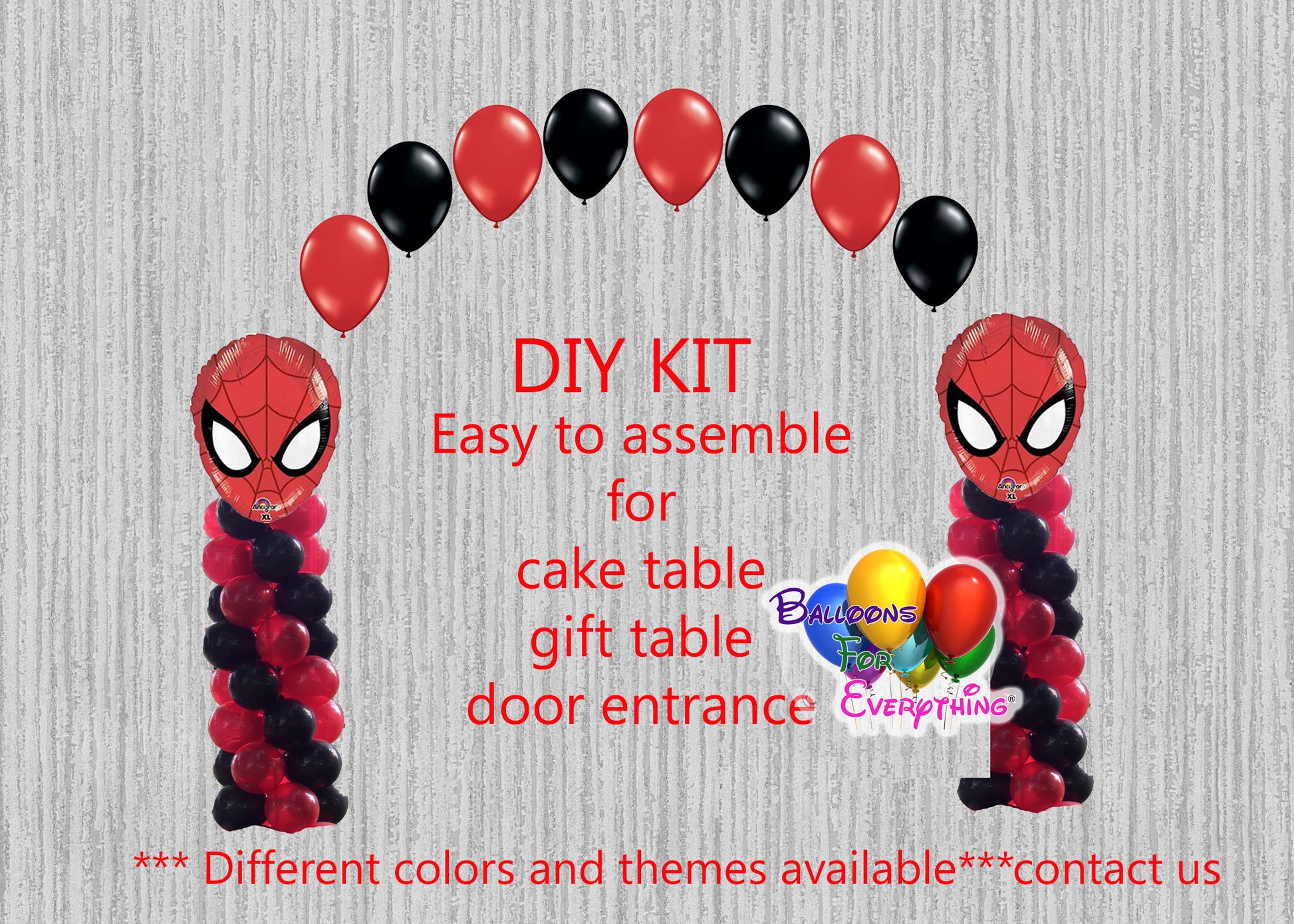 Spiderman Birthday Balloon Arch with Columns Party Decorations