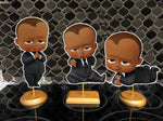 Afro Dark Skinned Boss Baby Shower Party Centerpieces