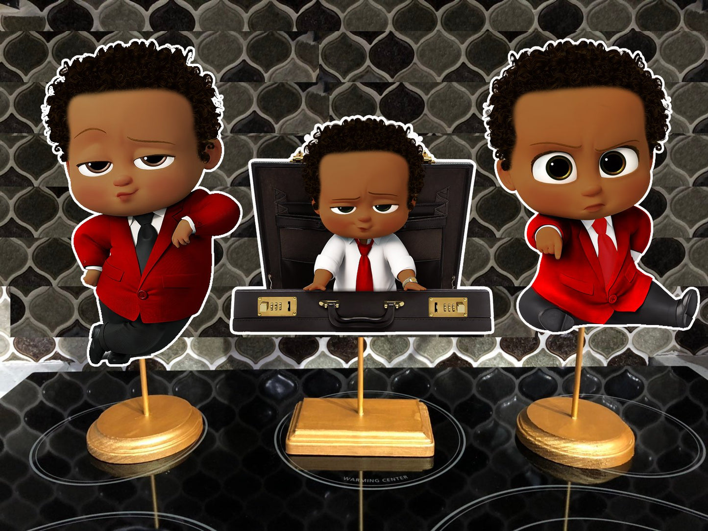 Red Boss Baby African American Centerpieces 