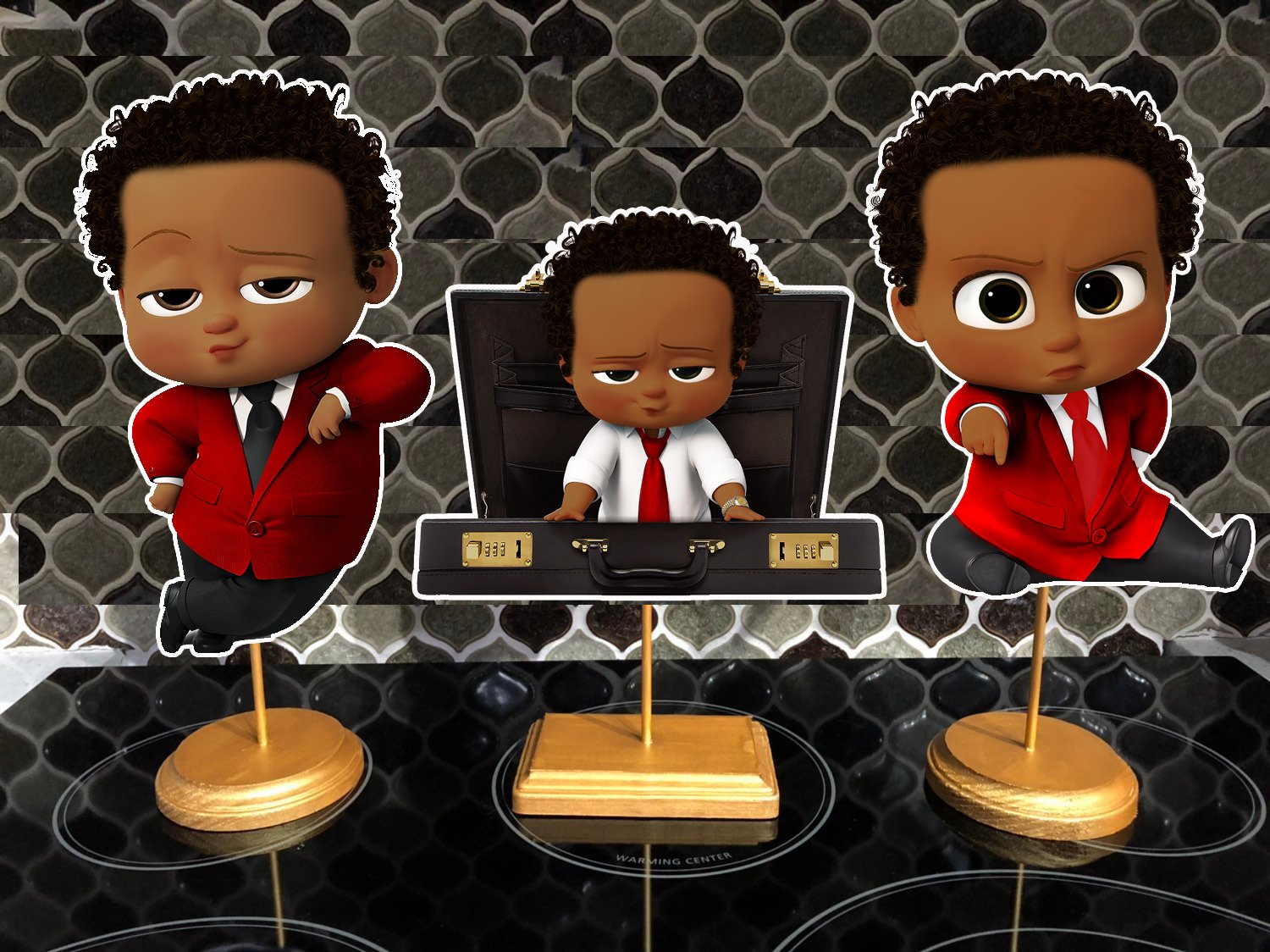 Red Boss Baby African American Centerpieces 