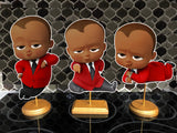 Bold African American Boss Baby Centerpieces