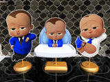 Bold Afro American Blue Boss Baby Centerpieces