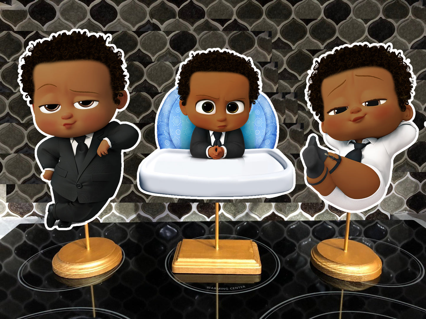 Boss Baby Dark Skinned Birthday Centerpieces