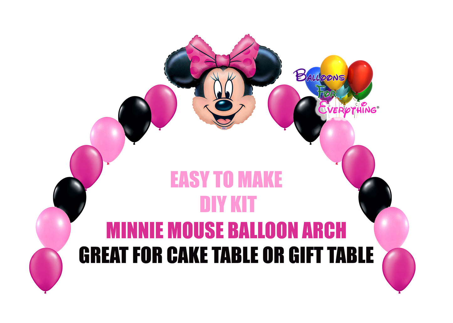 Hot Pink Minnie Mouse Party Balloon Arch