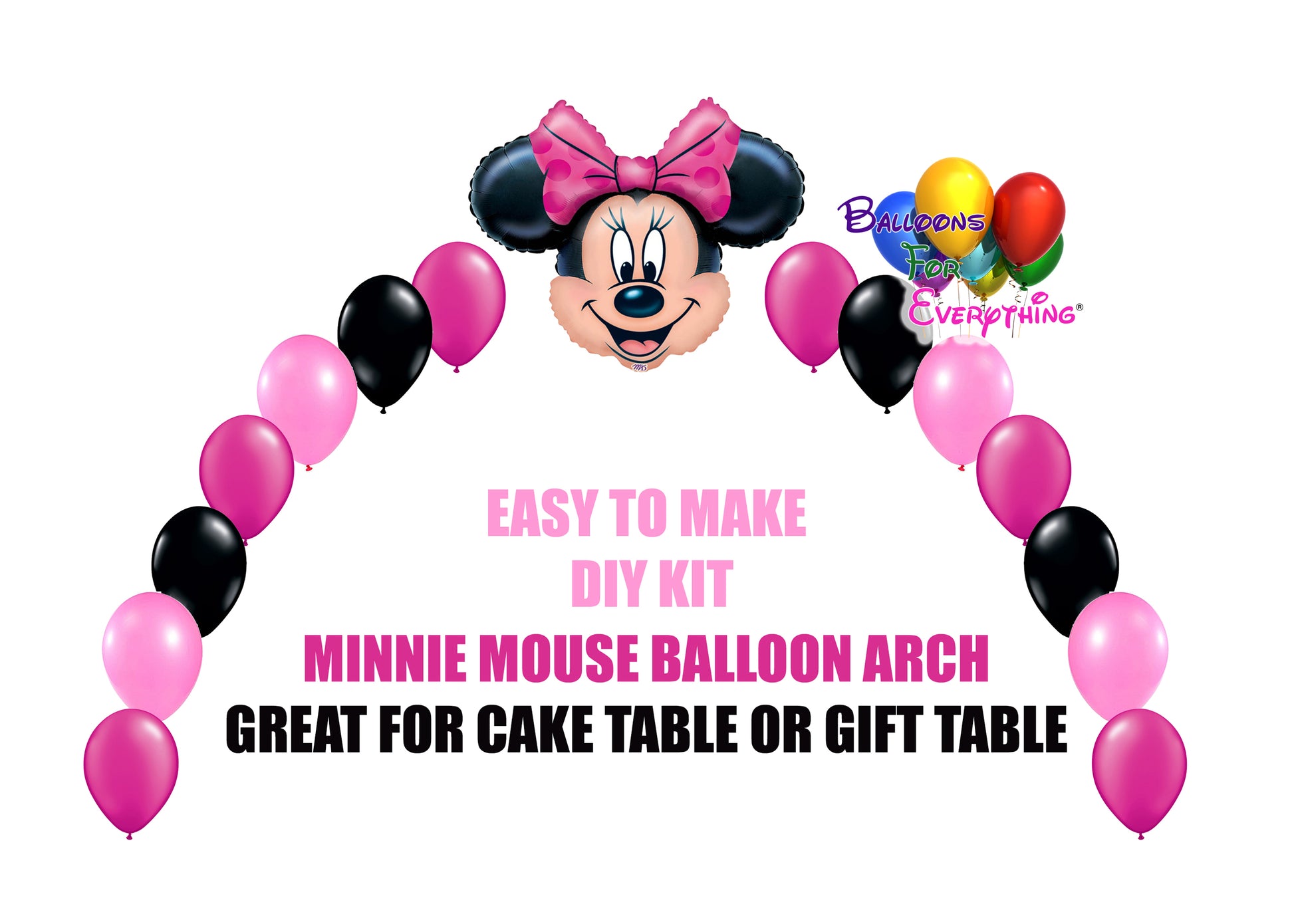 Hot Pink Minnie Mouse Party Balloon Arch
