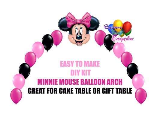 Hot Pink Minnie Mouse Party Balloon Arch