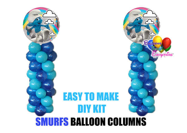 Smurfs Birthday Balloon Columns