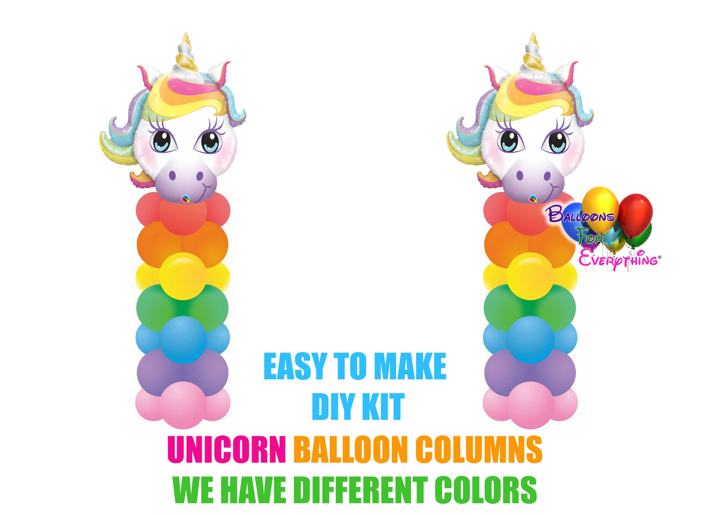 Unicorn Birthday Balloon Columns