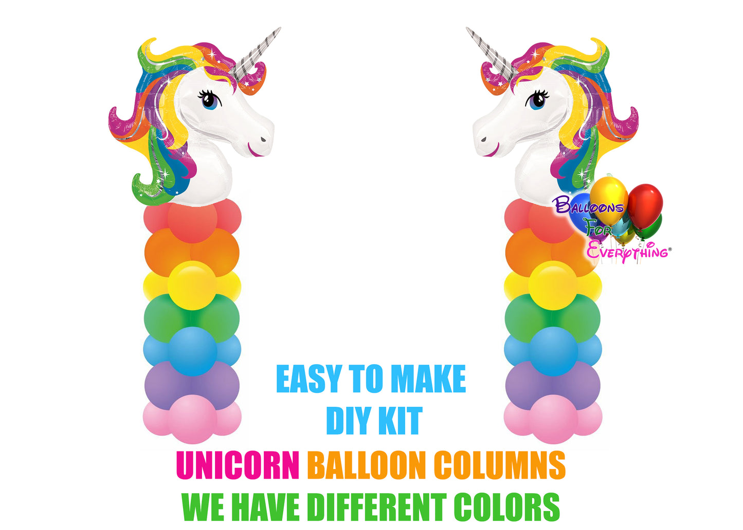 Unicorn Rainbow Balloon Columns
