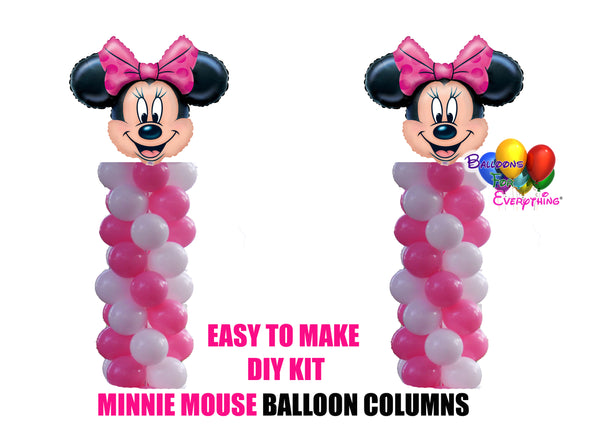 Pink Minnie Mouse Birthday Balloon Columns, Cake Table, Gift Table, DIY KIT Party Supplies