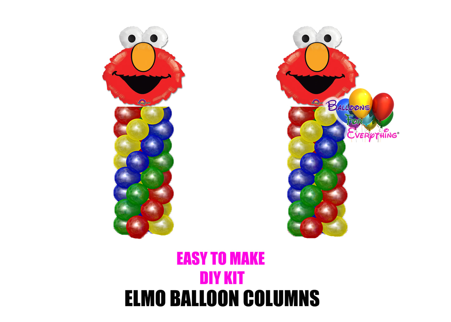 Elmo Birthday Balloon Columns, Sesame Street Cake Table, Gift Table, DIY KIT Party Supplies