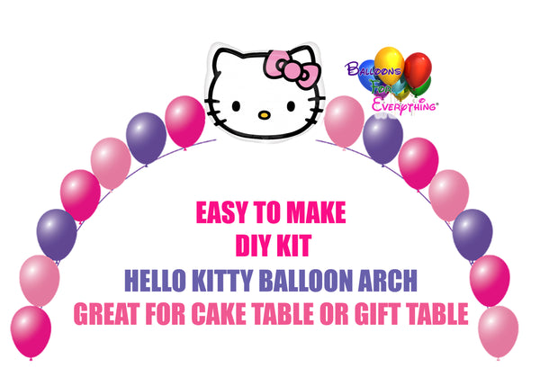 Hello Kitty Balloon Arch, Cake Table, Gift Table, DIY KIT Party Decor ...