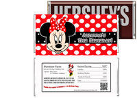Red Minnie Mouse Birthday Candy Bar Wrapper