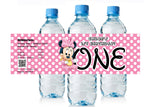 Baby Minnie Mouse 1st Birthday Water Bottle Labels