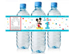 Mickey Mouse 1st Birthday Water Bottle Labels