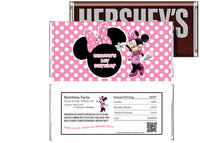 Pink Minnie Mouse Birthday Candy Bar Wrapper