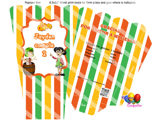 El Chavo del 8 Birthday Popcorn Boxes