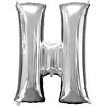 Giant Silver Letter H Balloon