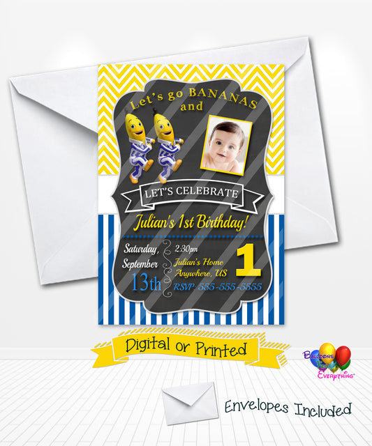 Bananas in Pyjamas Birthday Invitations