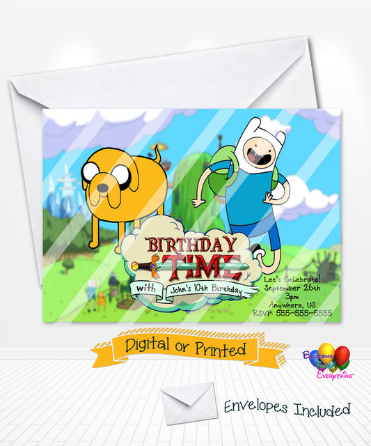 Adventure Time Birthday Party Invitations