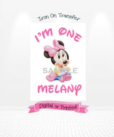 Baby Minnie Mouse 1st Birthday Iron On Transfer