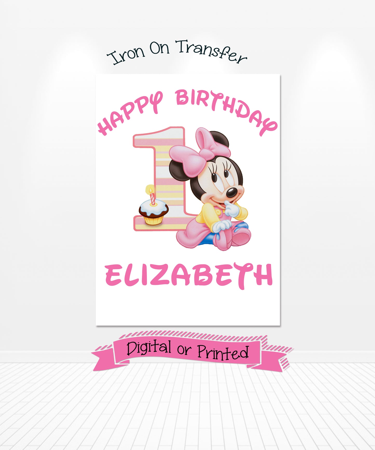 Baby Minnie 1st Birthday Iron On 