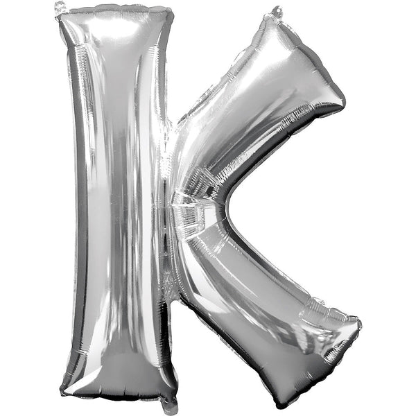 Giant Silver Letter K Balloon