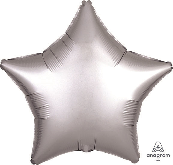 Silver Satin Star Balloon