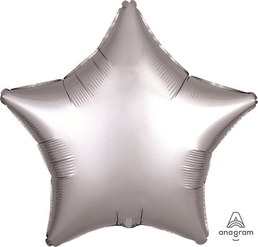 Silver Satin Star Balloon