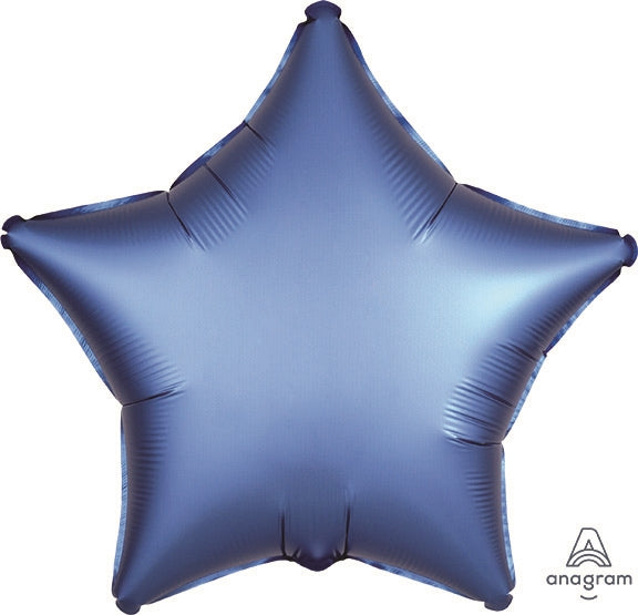 Azure Blue Satin Star Balloon