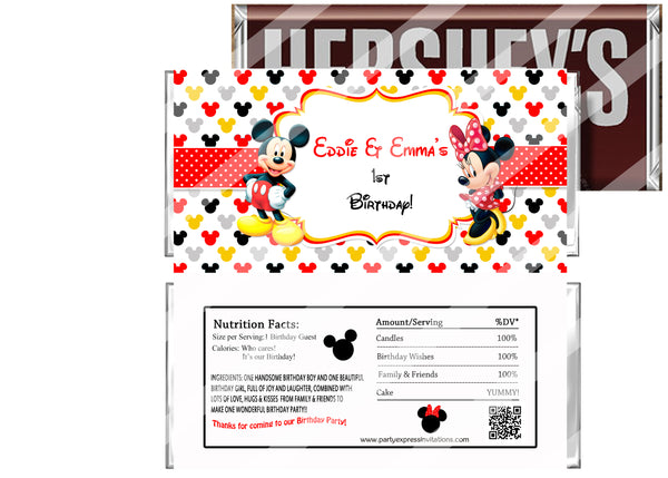 Twins Mickey Clubhouse Minnie Birthday Party Favors