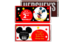 Cute Mickey Mouse Birthday Candy Bar Wrapper